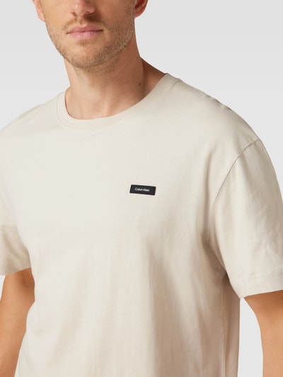 CK Calvin Klein T-shirt z detalem z logo Beżowy 3