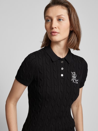 Lauren Ralph Lauren T-shirt in gebreide look, model 'NATRISSA' Zwart - 3