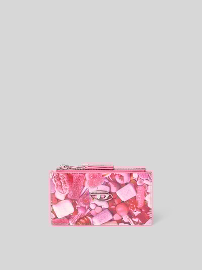 Diesel Kartenetui aus Leder-Mix Pink 1