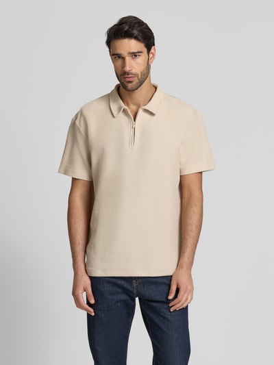 MCNEAL Regular fit poloshirt met ritssluiting Beige - 4