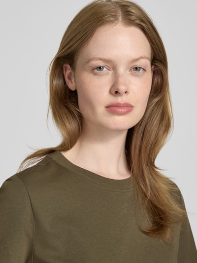 Vero Moda T-shirt o kroju regular fit z czystej bawełny model ‘PAULINA’  Oliwkowy 3