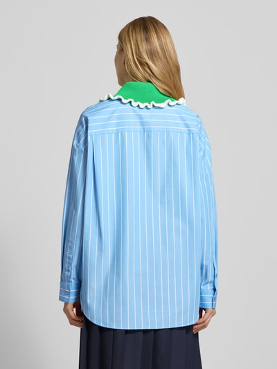 Essentiel Antwerp Bluzka koszulowa o kroju loose fit z czystej Bawełna Model 'JOYFUL' Jasnoniebieski 5