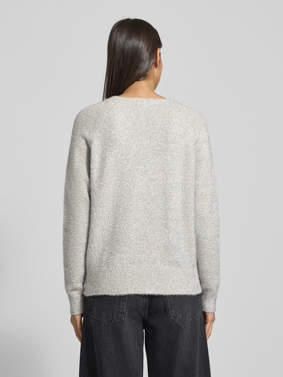 Christian Berg Woman Strickpullover aus Effektgarn mit Rundhalsausschnitt Silber 5