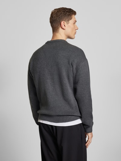 Jack & Jones Strickpullover mit gerippten Abschlüssen Modell 'OLLIE' Anthrazit 5