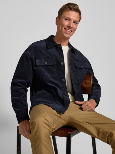 Casual Friday Regular Fit Hemdjacke aus Cord Modell 'MYLES' Dunkelblau 3