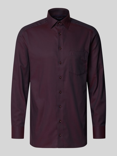 OLYMP Modern Fit Businesshemd mit Kentkragen Modell 'NEW KENT' Bordeaux 2