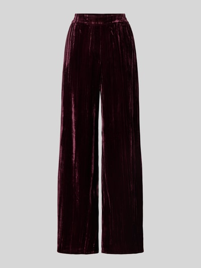 Produktfoto, Weite Hose aus Viskose-Mix von Jake*s in Dunkelrot mit glänzender Textur, Damen Weite Hose von Jake*s Casual