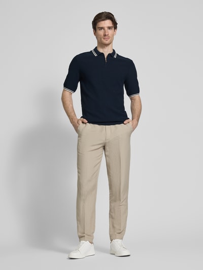 Roy Robson Koszulka polo z krótkim zamkiem błyskawicznym Granatowy 1