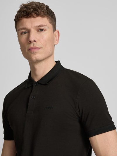 BOSS Green Koszulka polo o kroju regular fit z czystej bawełny model 'PIO 1' Czarny 3