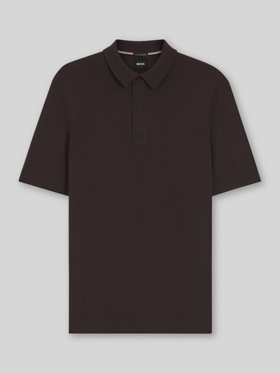 BOSS Regular Fit Poloshirt aus reiner Schurwolle Modell 'NOLANO' Mittelbraun 2