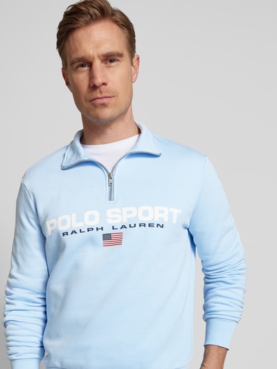 Polo Sport Sweatshirt mit Label-Print Hellblau 3