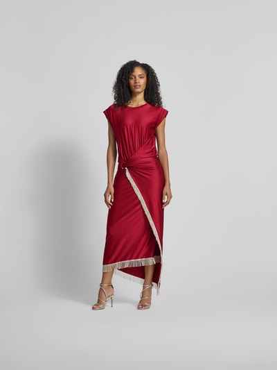 Rabanne Maxikleid mit Raffungen Bordeaux 4