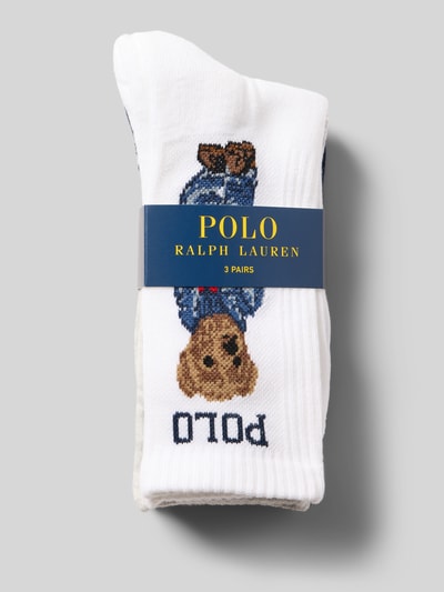 Polo Ralph Lauren Sokken met logostitching in een set van 3 paar, model 'Americana' Marineblauw - 3
