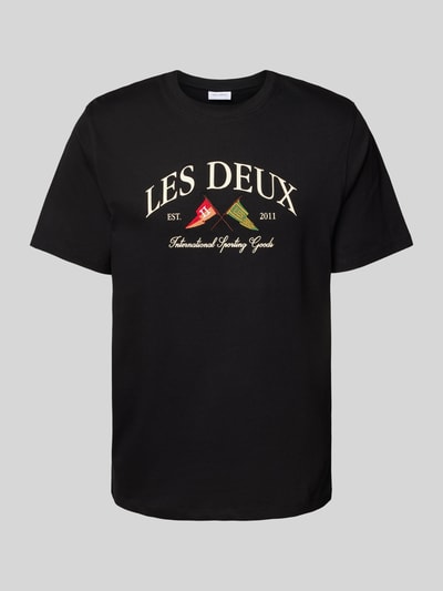 Les Deux T-Shirt mit Label-Stitching Modell 'Ivy' Black 2