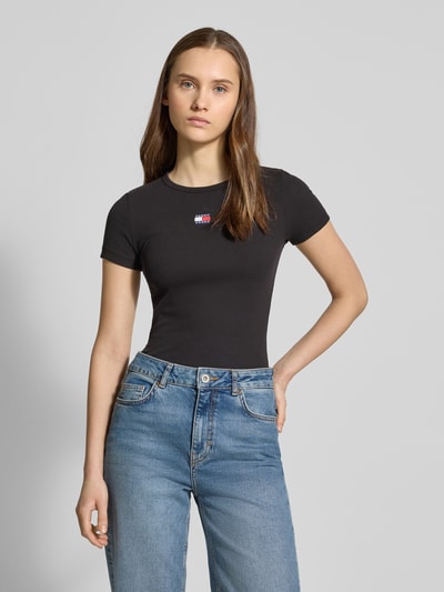 Tommy Jeans T-Shirt mit Label-Stitching Black 4