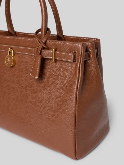 Tommy Hilfiger Torba z uchwytami z naturalnej skóry bydlęcej model ‘AMERICAN ICON’ Jasnobrązowy 3
