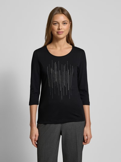 Christian Berg Woman T-Shirt mit Ziersteinbesatz und 3/4-Arm Black 4