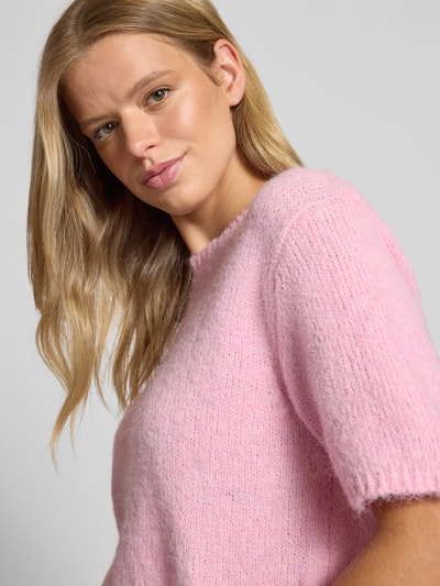 Gina Tricot Gebreide pullover met lanawol en ronde hals Roze - 3