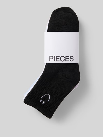 Pieces Socken mit Motiv-Stitching Modell 'MINDRA' Weiss 3