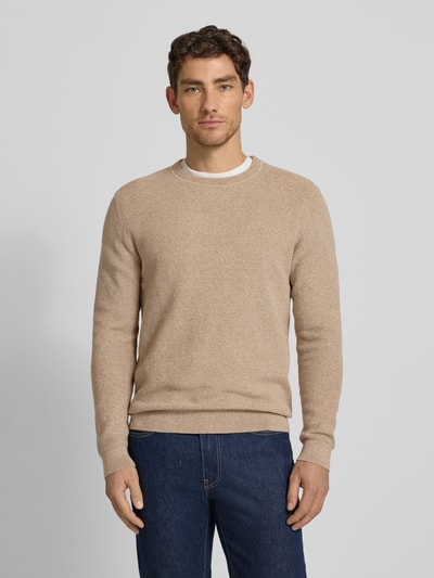 Selected Homme Regular Fit Pullover aus reiner Bio-Baumwolle Modell 'ROSS' Ecru Melange 4