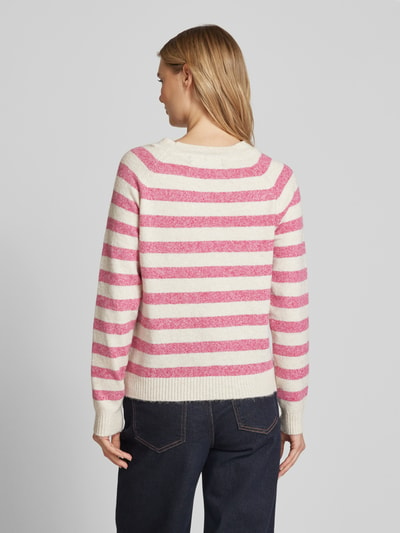 Vero Moda Weicher Langarm Pullover mit Rundhalsausschnitt Modell 'DOFFY' Pink Melange 5