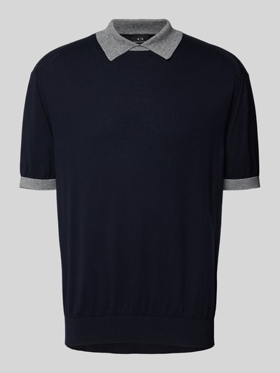 ARMANI EXCHANGE Regular fit poloshirt met contrastgarnering Marineblauw - 2
