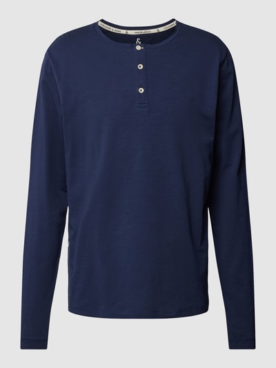 Colours & Sons Longsleeve mit Label-Stitching Modell 'HENLEY' Marine 2