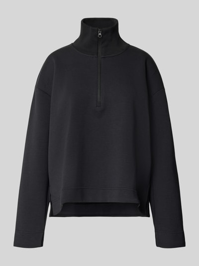 Produktfoto, Relaxed Fit Pullover mit Reißverschluss von adidas Sportswear in Schwarz, elastischer Material-Mix mit Modal-Anteil
