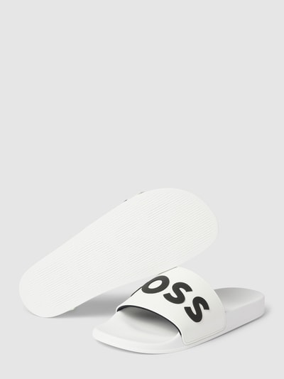 BOSS Slides mit Label-Print Modell 'Kirk' Weiß 4