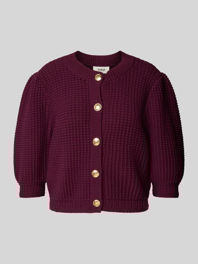 Bash Strickjacke mit durchgängiger Knopfleiste Modell 'Garance' Bordeaux 2