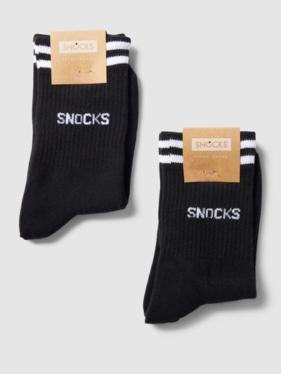 Snocks Socken mit Streifenmuster Modell 'Retro' im 2er-Pack Black 3