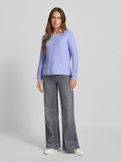 Christian Berg Woman Sweter z dzianiny z prążkowanymi wykończeniami Lawendowy 1