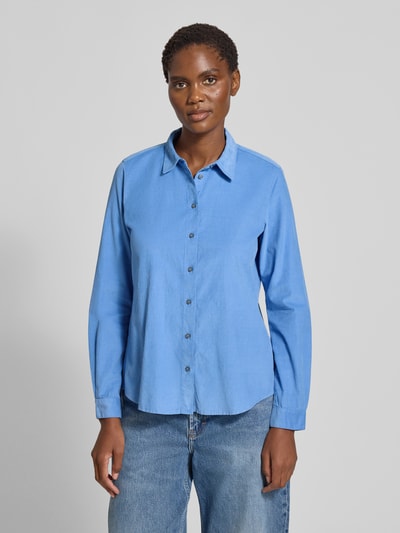 Marc O'Polo Regular fit overhemdblouse van een mix van katoen en lyocell Lichtblauw - 4