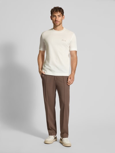 Emporio Armani T-Shirt mit Label-Stitching und Rundhalsausschnitt Offwhite 1