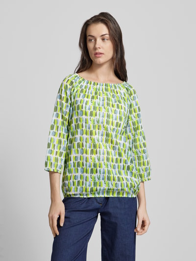 Montego Blouse met all-over motief Lichtgroen - 4