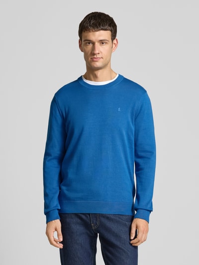 Armedangels Sweter z dzianiny o kroju regular fit z czystej bawełny model ‘LOUKAA’ Królewski niebieski 4