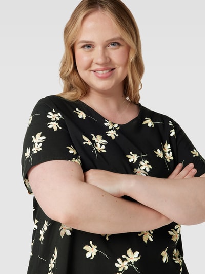 Vero Moda Curve Bluzka PLUS SIZE ze zwierzęcym nadrukiem model ‘EASY’ Czarny 3