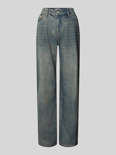 Review Straight Leg Jeans aus reiner Baumwolle Rauchblau 2