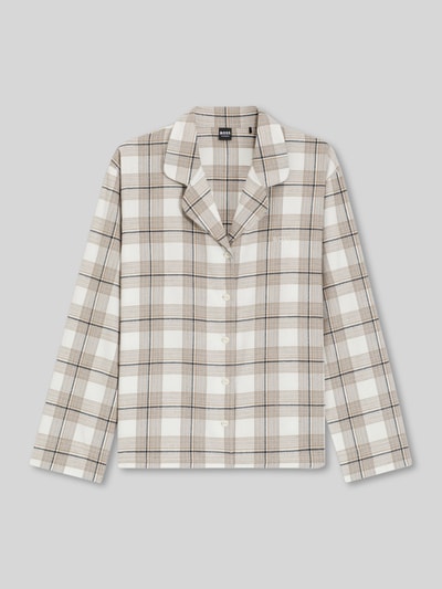 BOSS Regular fit pyjamabovendeel van katoenmix, model 'HOLIDAY' Beige - 2