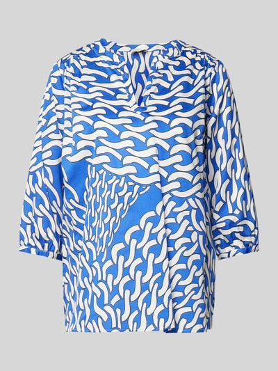 Milano Italy Blouse met V-hals Blauw - 2