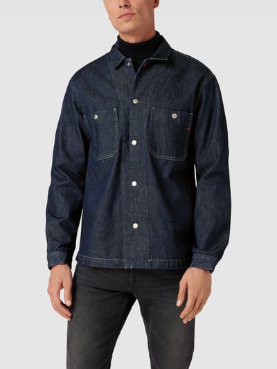 HUGO Jeansjacke mit Druckknopfleiste Dunkelblau 4