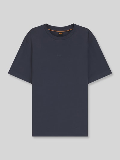 BOSS Orange t-shirt o kroju relaxed fit z czystej bawełny model 'TCHUP' Granatowy 2
