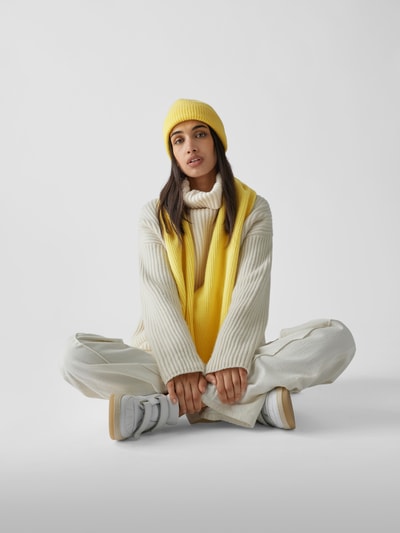 Le Bonnet Schal aus Lammwoll-Angora-Mix Neon Gelb 1
