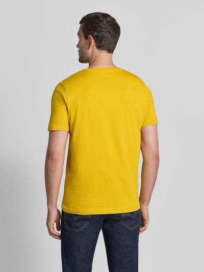 Fynch-Hatton T-Shirt mit Rundhalsausschnitt und Label-Stitching GELB 5