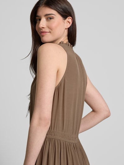 MOS MOSH Maxikleid mit Tunikakragen Modell 'Sabri' Sand Melange 3