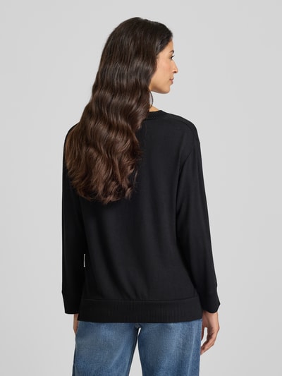 Marc O'Polo Regular Fit Langarmshirt mit gerippten Abschlüssen Black 5