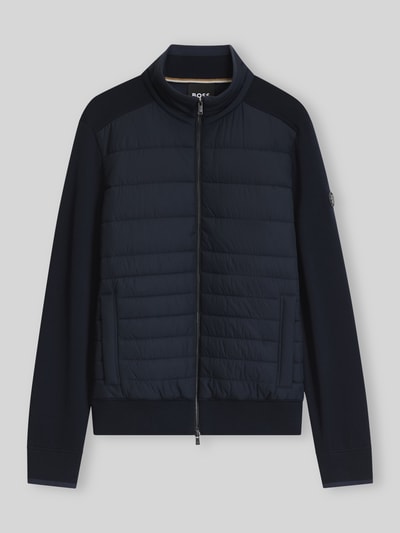 BOSS Regular Fit Strickjacke aus Baumwoll-Schurwoll-Mix Modell 'H-Facente' Marine 2