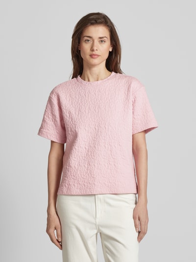 JAKE*S STUDIO WOMAN T-shirt z fakturowanym wzorem Różowy 4
