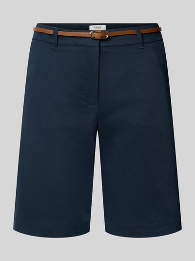 Produktfoto, Bermudas mit Gürtel Modell 'Days' von b.young in Dunkelblau, glatte Baumwoll-Elasthan-Oberfläche, Regular Fit