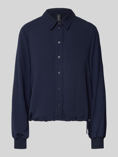Marc Cain Regular fit blouse met koord Marineblauw - 2